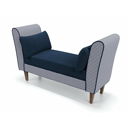 фото Скамья банкетка soft element зельт 1 с мягким сидением, в прихожую, в спальню, dark blue t, стиль современная классика