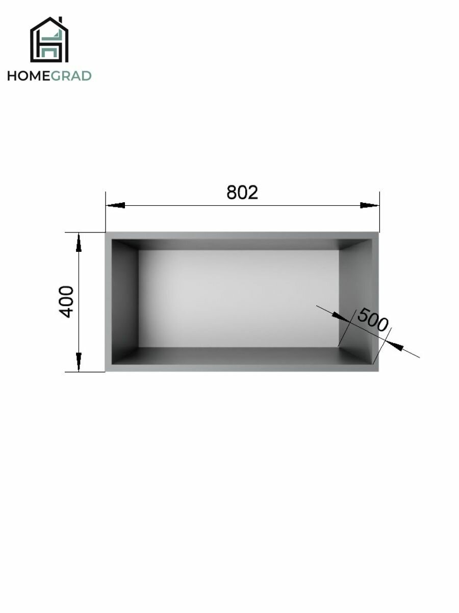 Антресоль для шкафа Fiesta 80х40х50 см, цвет графит, фасады МДФ — фото 1