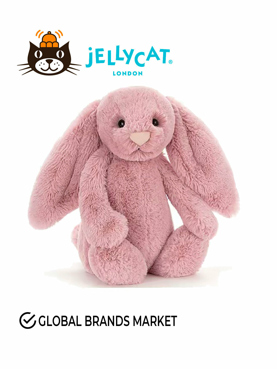 Игрушка плюшевая JELLYCAT Bashful Bunny кролик мягкий 31cм, розовый