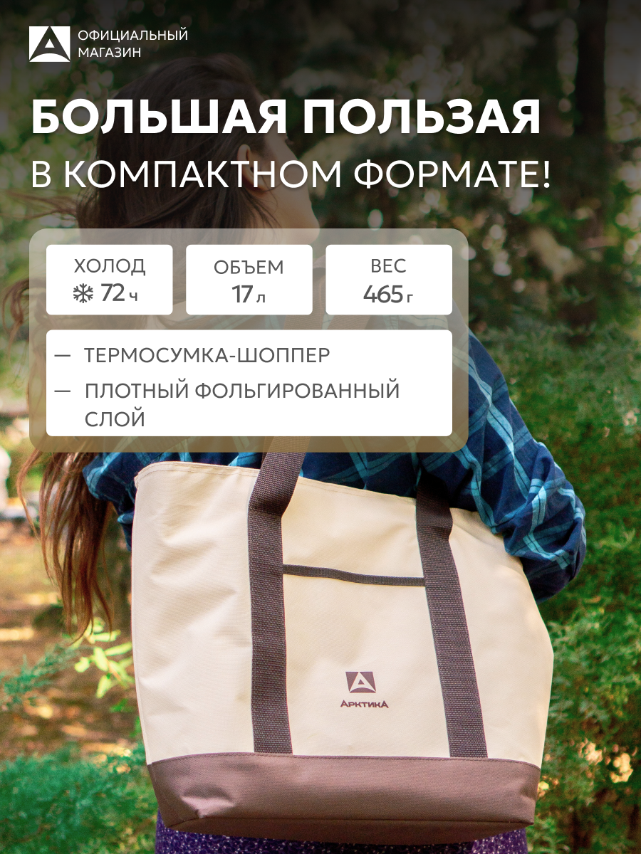 Сумка холодильник для еды 17 л/Арктика 3400/термо шоппер в машину