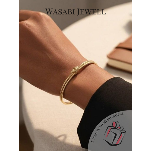 Жесткий браслет WASABI jewell, 1 шт., размер one size, диаметр 6.7 см, золотистый