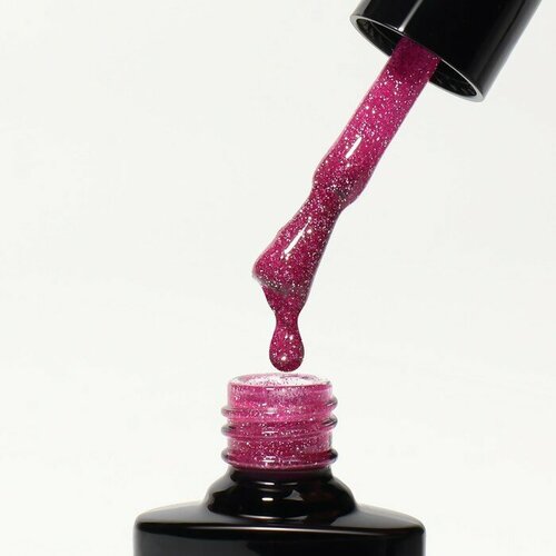 Гель лак для ногтей, SHINING STAR, светоотражающий, 3-х фазный, 8мл, LED/UV, цвет малиновый (012)