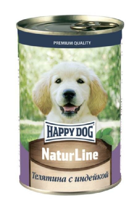 Happy Dog Nature Line консервы для щенков (Телятина и индейка, 410 г.) - фото №1