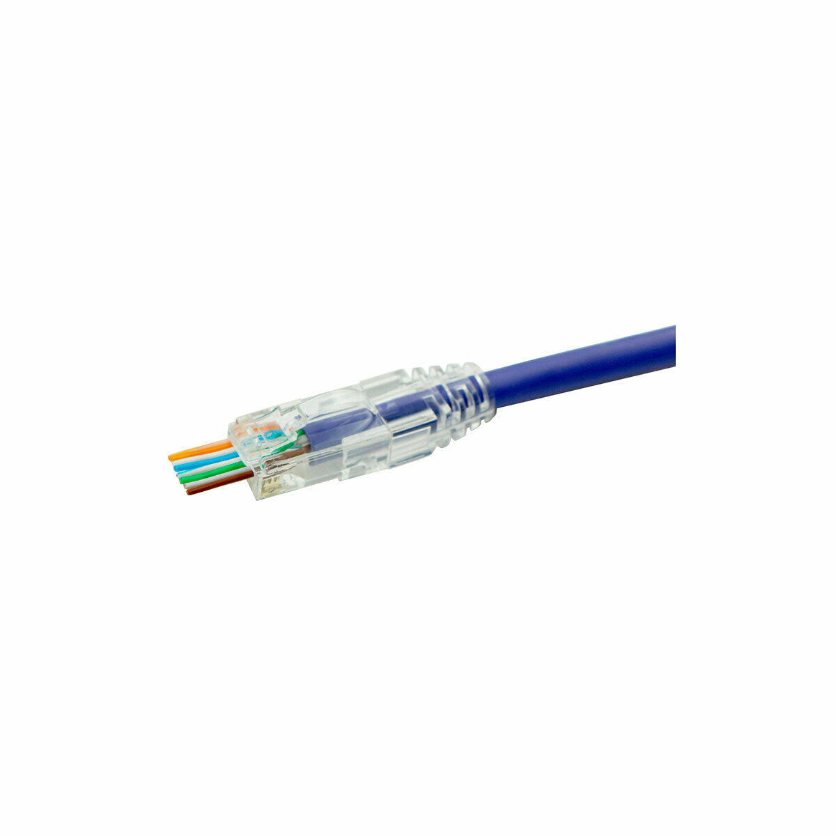 Коннектор Hyperline (PLEZ-8P8C-UA-C6-100) кат.6 RJ45 прозрачный (упак.:100шт) - фото №5