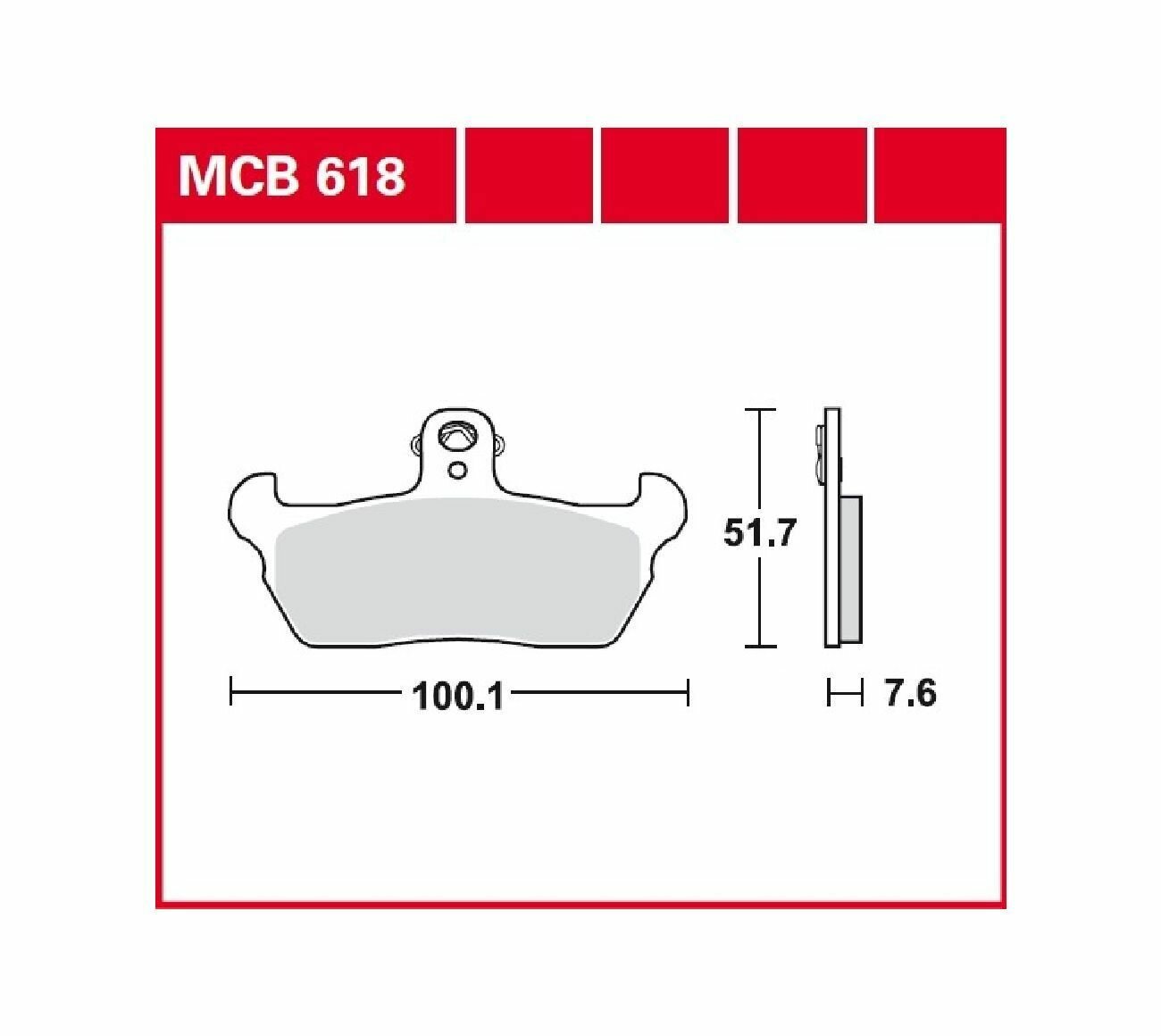 Колодки Торм. Зад./Пер. 100.0 X 52.0 X 7.8 Mm Moto Aprilia / Cagiva / Gilera / Moto Morini / Suzuki TRW арт. MCB618