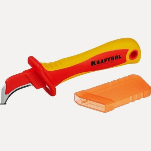Изображение товара Нож электрика Kraftool KN-7 диэлектрический, с "пяткой", изогнутый, 45400