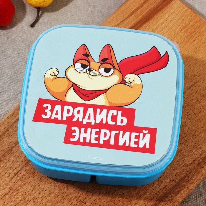 Ланч-бокс «Зарядись энергией», 14.5 х 6 см, 10188349