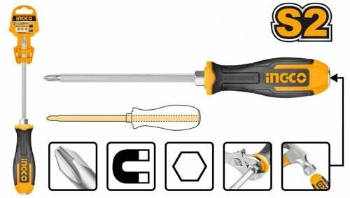 фото Отвертка ударная крестовая INGCO PH3 x 200