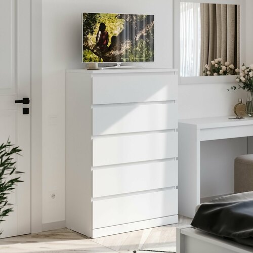 Комод ГУД ЛАКК Варма 5 ящиков 80х123х40 см белый 16428₽