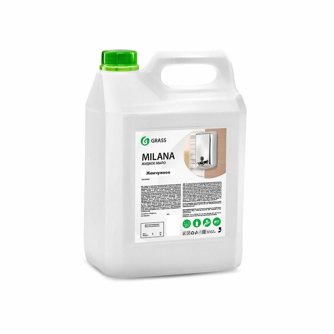 Жидкое мыло Milana Жемчужное (5кг) Grass