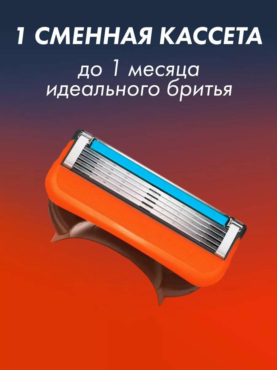 Сменные кассеты Men's5asl для бритвенных станков совместимы c популярными мужскими бритвами, 24 шт по 5 лезвий с триммером — фото 1