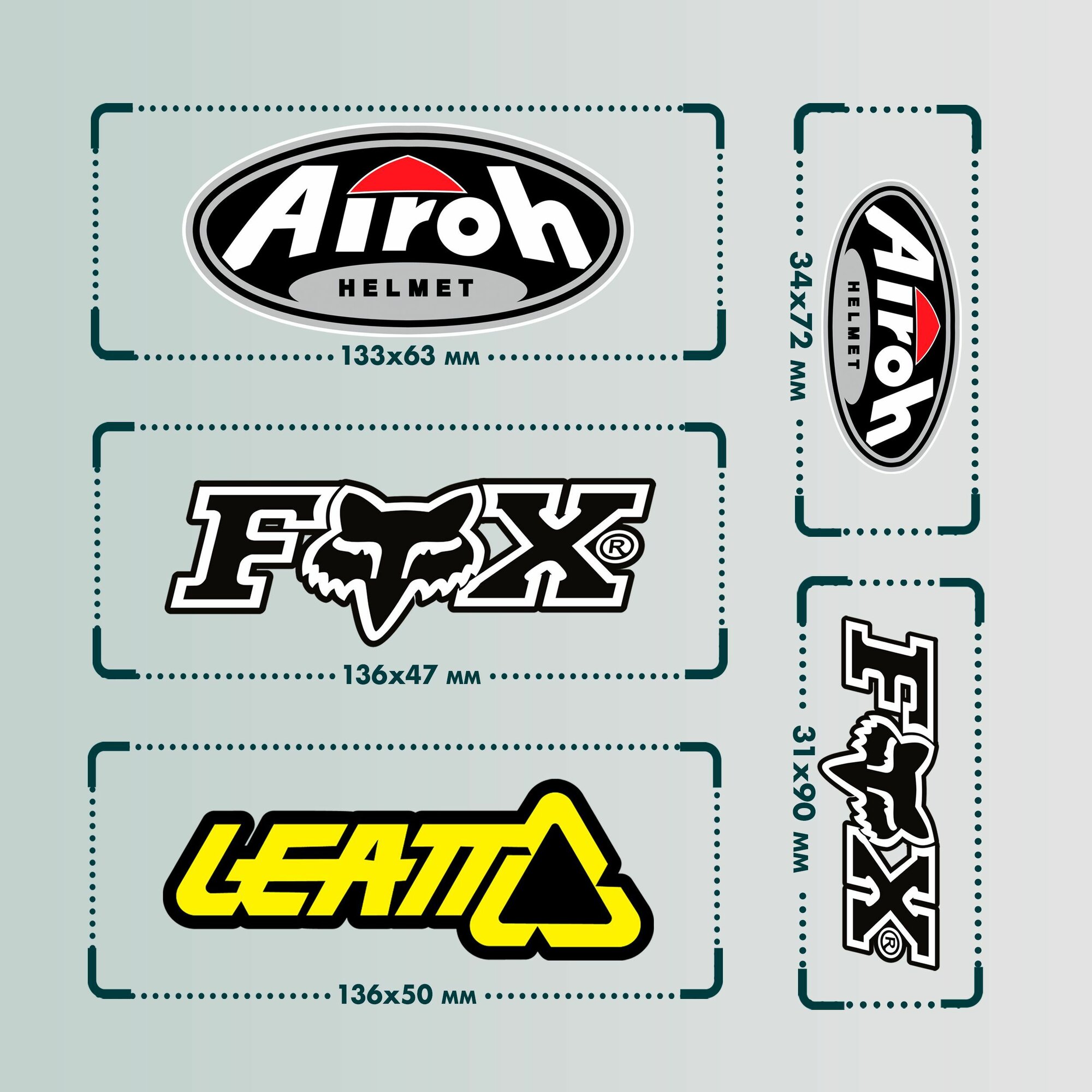 Термонаклейки на одежду Fox Leatt Airoh — фото 1