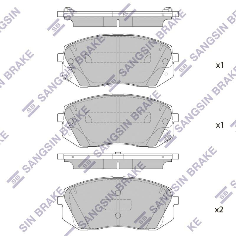 Колодки тормозные KIA OPTIMA 4 пер 138*61*17 SANGSIN BRAKE