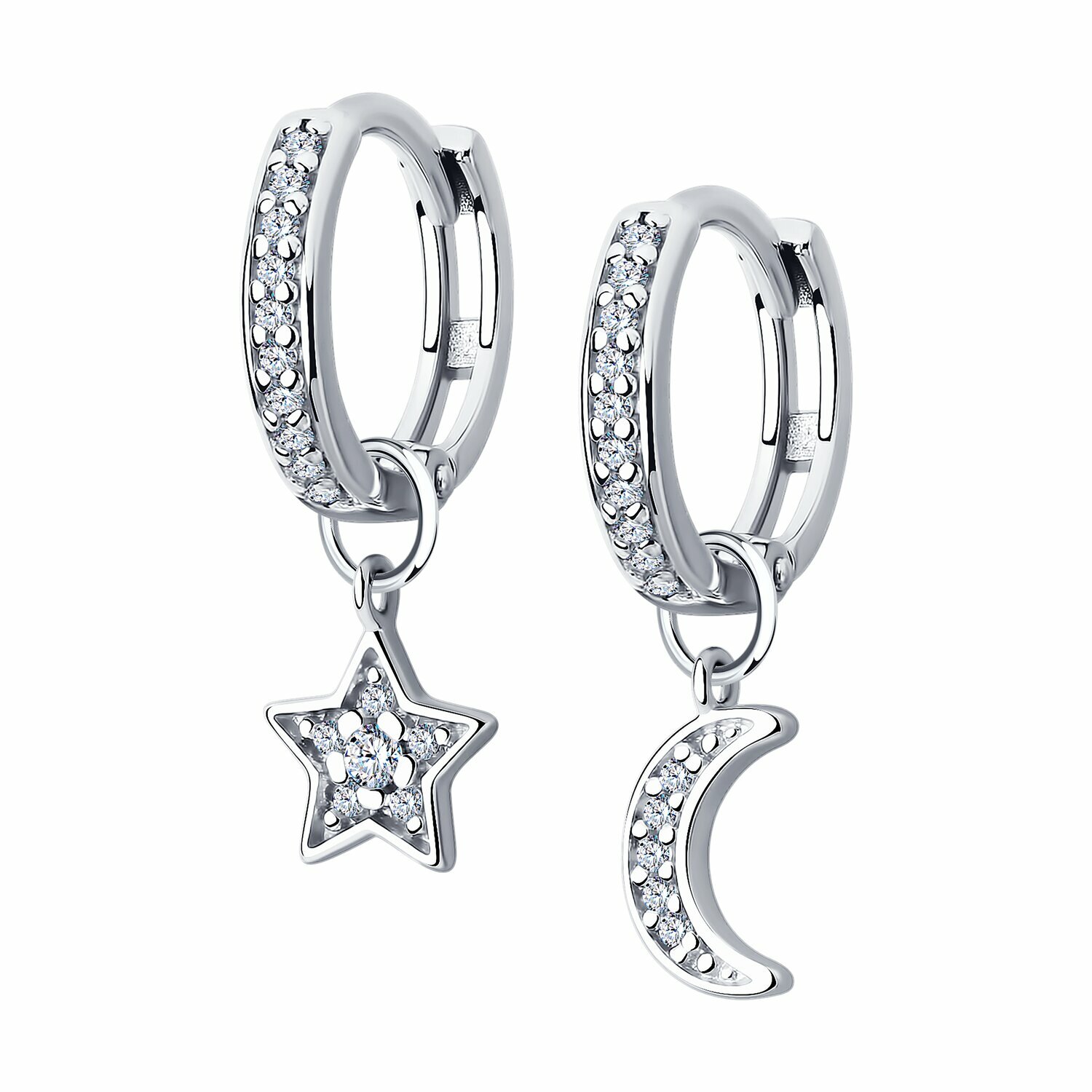 Серьги Яхонт, серебро, 925 проба, фианит, , бесцветный