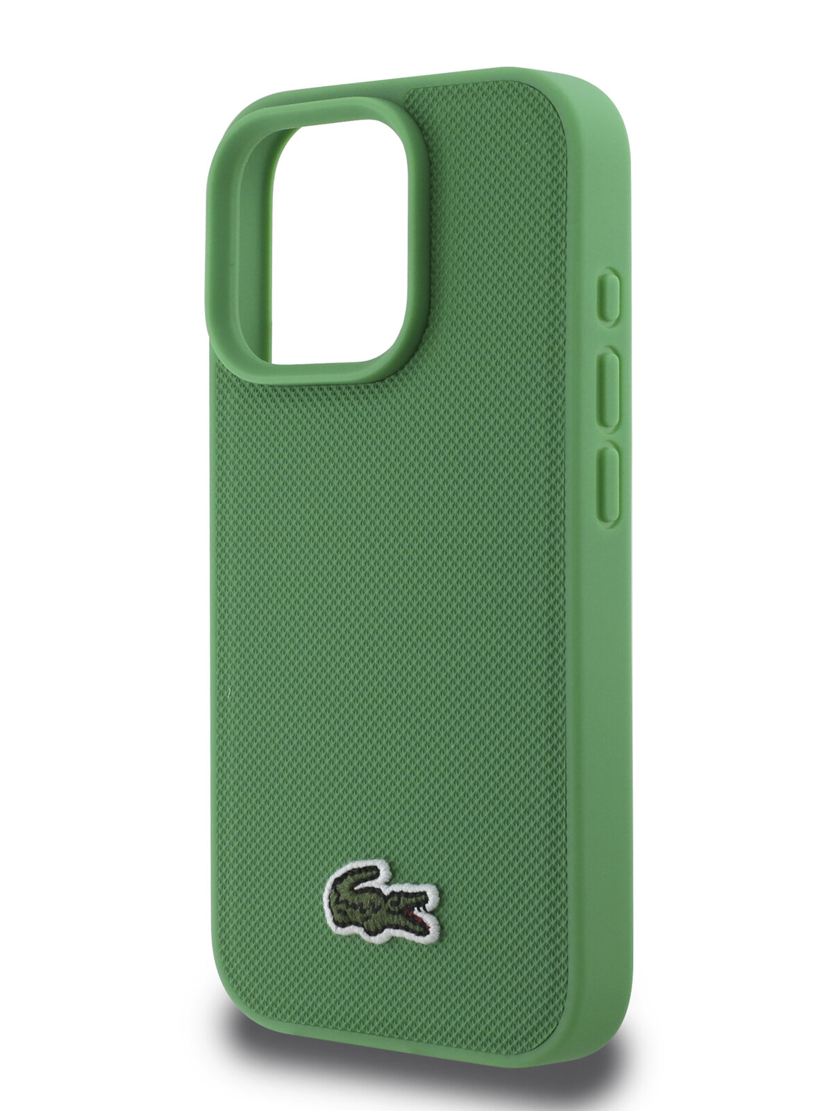 Lacoste для iPhone 16 Pro Max чехол PC/TPU&PVC Iconic Woven logo Hard Green (MagSafe)