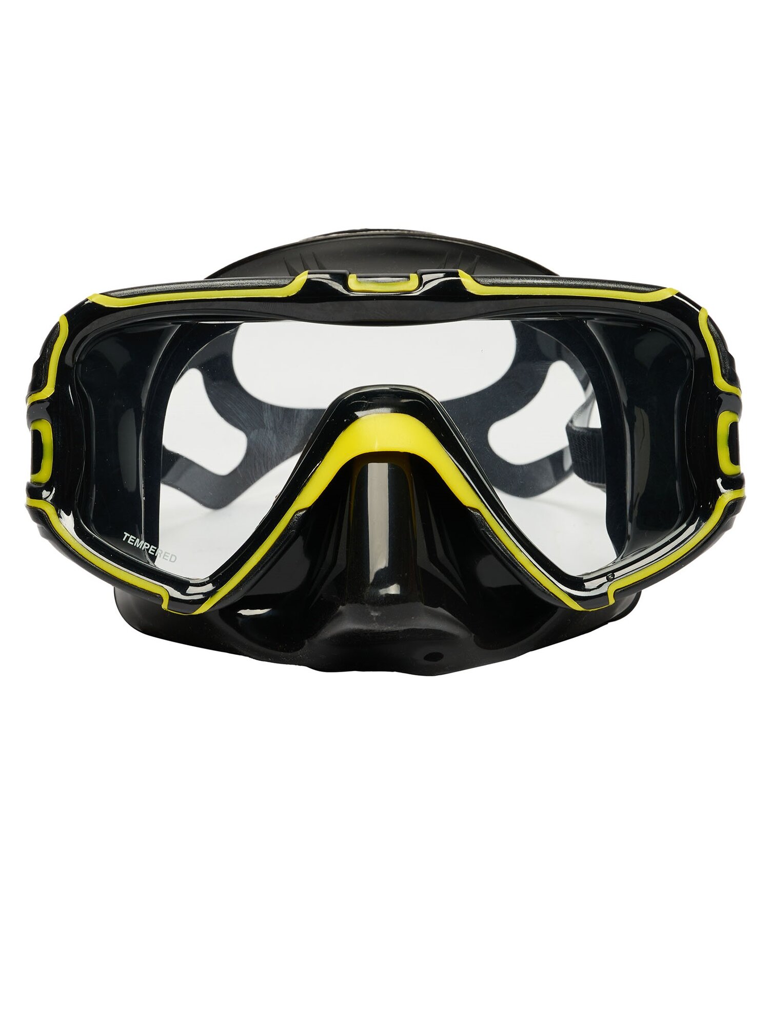 Маска для плавания MARES PURE EDGE, желто-черная рамка/черный силикон