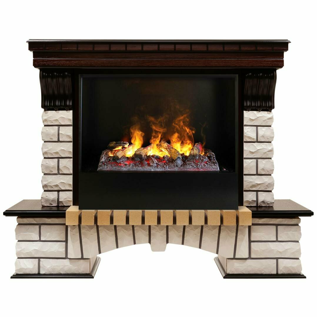 Камин RealFlame "Country" 26AO, с эффектом живого огня, напольная установка с очагом 3D Cassette 630