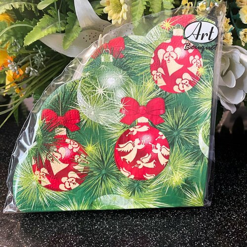 Салфетки новогодние, трехслойные, 33*33, 20 штук