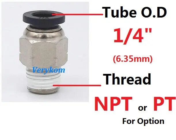 10X пневматический NPT Мужской прямой воздушный Фиттинг Британский соединительный элемент трубы US соединитель трубки PC 1/4 