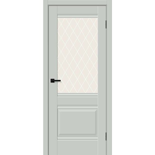 фото Дверь прима-3 grey silk white сrystal браво 200*80 bravo