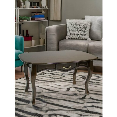 Стол журнальный K-home Элит, МДФ, с выдвижным ящиком, цвет орех