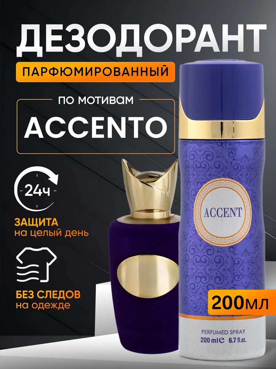 Дезодорант антиперспирант для тела Accento Ацценто парфюмированный стойкие