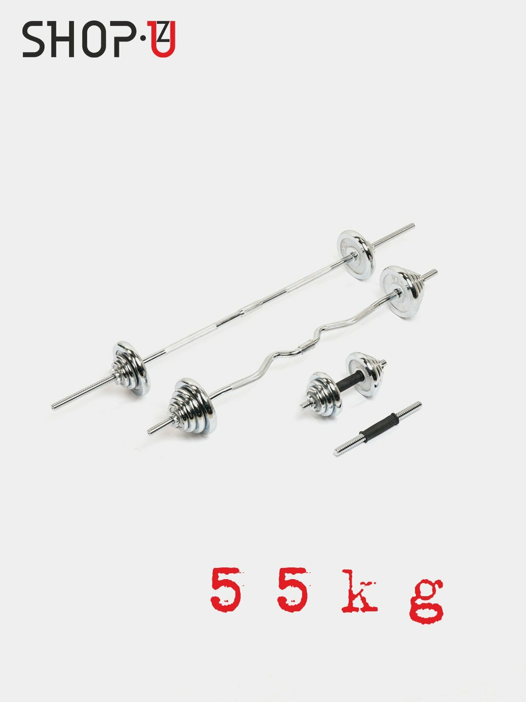 Комплект 6 в 1, штанги и гантели, YORK SP-Sport LN-1312, до 55 кг, хром — фото 1