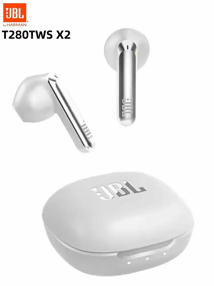 JBL Наушники беспроводные с микрофоном, Bluetooth, USB Type-C, белый