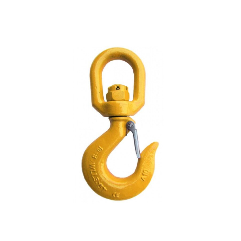 Крюк грузовой с вертлюгом и защелкой стальной А322 рабочая нагрузка 1.0 т