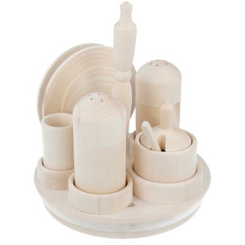Заготовка для декорирования Татьянка Набор для специй четырехместный липа из липы ТАТ-110