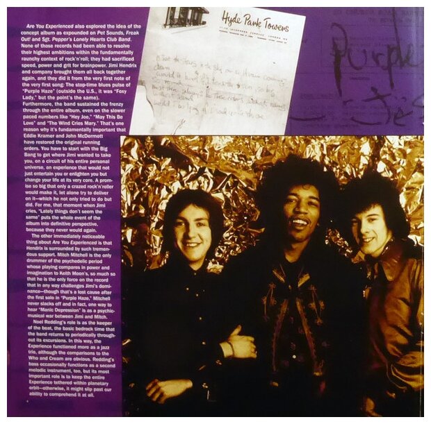 Jimi Hendrix Are You Experienced Виниловая пластинка Sony Music - фото №9