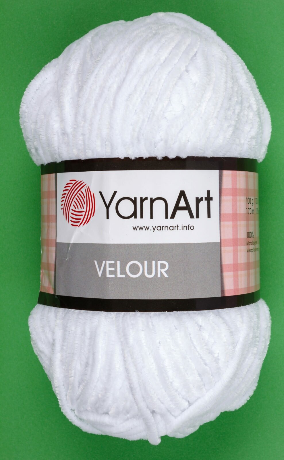 Пряжа YarnArt Velour белый (840), 100%микрополиэстер, 170м, 100г, 2шт