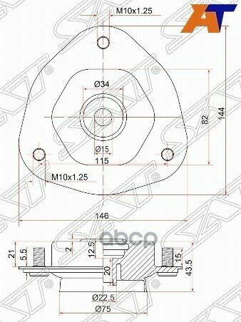 Опора Передней Стойки Toyota Vista/Vista Ardeo 98- Sat арт. ST-48609-32170