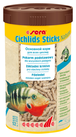 Корм для цихлид в палочках SeraCICHLIDs Sticks 250 мл 52 г - фотография № 1