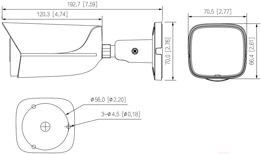 Видеокамера IP Dahua DH-IPC-HFW3441E-S-0360B-S2 3.6-3.6мм цв.