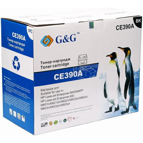 Картридж G&G Black (GG-CE390A) тонер картридж cactus cs ce390a черный для hp lj m4555 m601 m602 m603 10000стр