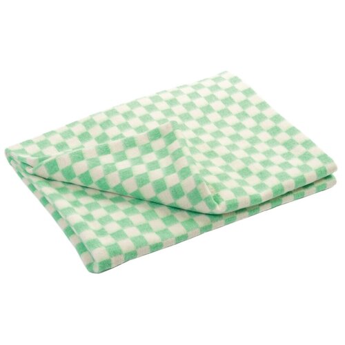Детское байковое одеяло Ермошка 140*100 В клетку зеленый
