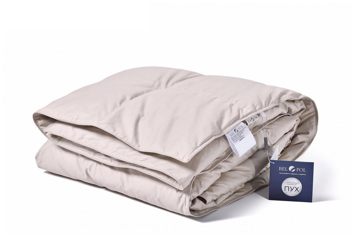 Пуховое одеяло тёплое зимнее "SOLAR" BelPol БелПоль хлопок/сатин/гусиный пух двуспальное 172х205 см - фотография № 3