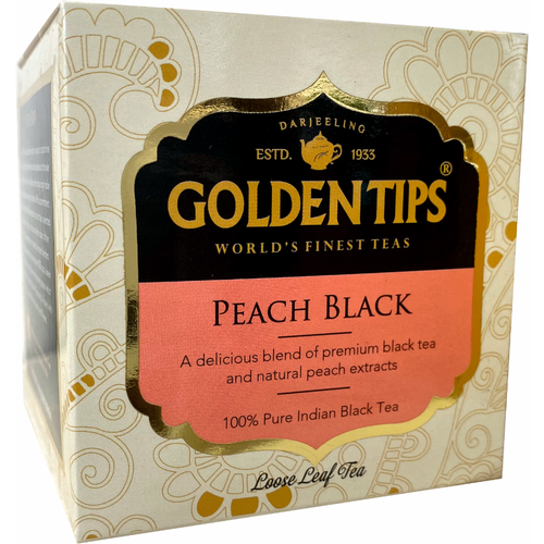 Чай чёрный ТМ "Голден Типс" - Персик, картон, 100 гр.