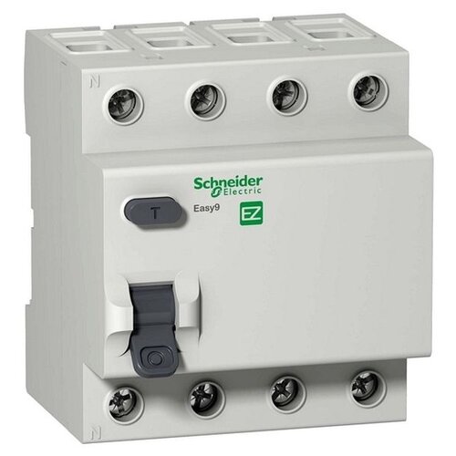 УЗО Schneider Electric 30мА тип AC Easy9 EZ9R344, 63 А, 4 полюса рубильник schneider electric easy9 ez9s16263 2p 63а 400 в на din рейку