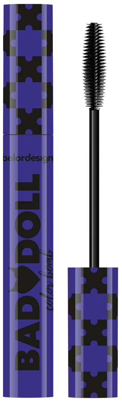 Тушь для ресниц BelorDesign "Bad Doll" цветная объемная фиолетовая 9,3 г