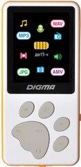 MP3 плеер Digma S4 flash 8ГБ белый/оранжевый