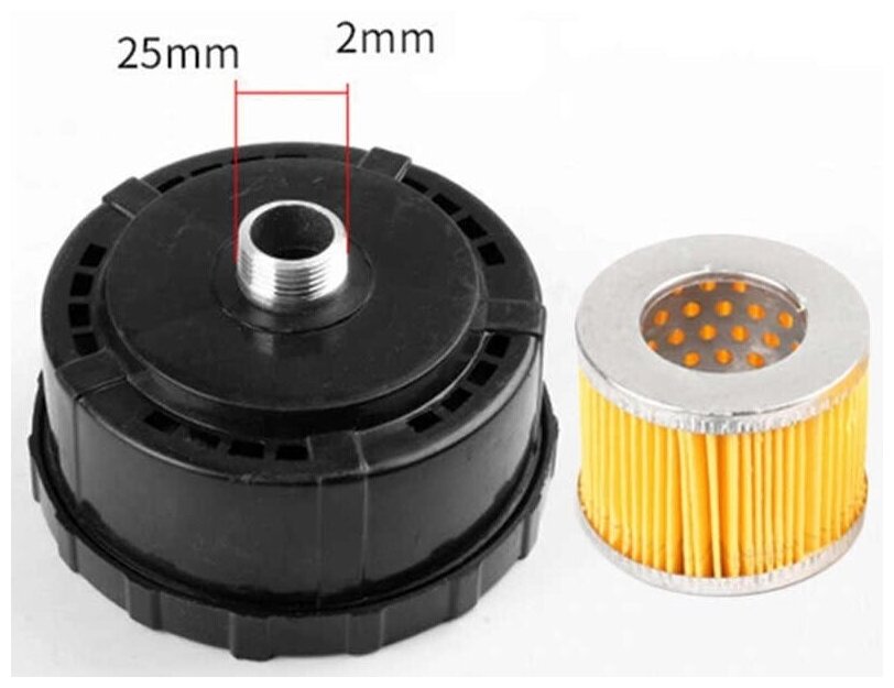 Воздушный фильтр для компрессора W3080 в сборе пластиковый (Dнар - 130 резьба - 3/4" (25))