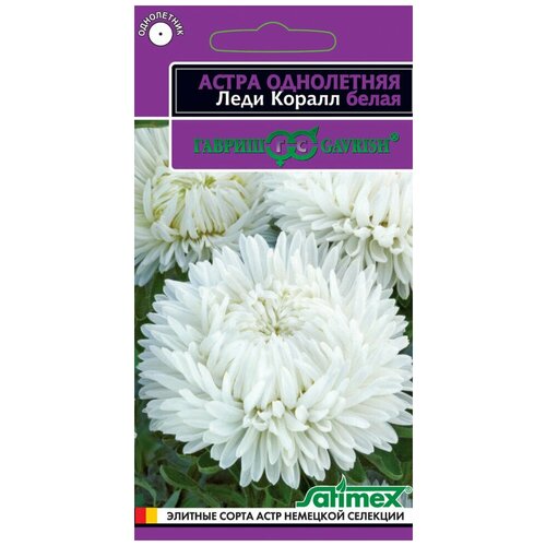 Гавриш Астра Леди Корал белая, однолетняя розовидная, серия Эксклюзив 0,05 гр