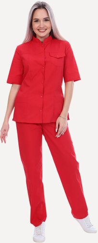 Изображение товара Медицинский костюм женский "Натали" цвет красный размер 56/58