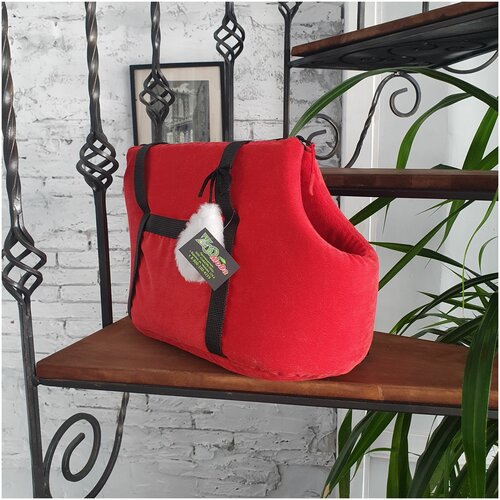 Сумка переноска для кошек и собак мелких пород ZooMoDa , фиолетовая , 36х18х25 см .