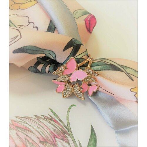 фото Зажим для платка antik hobby, эмаль, розовый, золотой