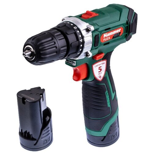 Дрель-шуруповерт hammer acd122cs 12в li-ion 15ач 2акб аккумуляторная 1244800₽