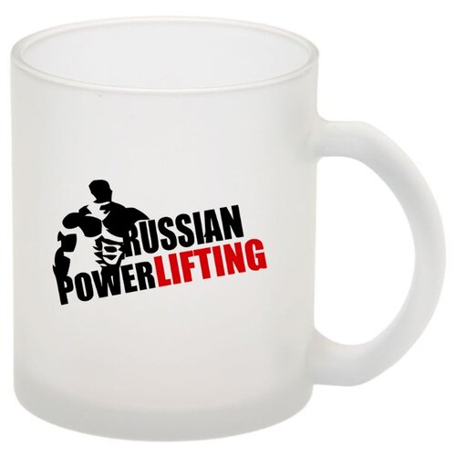 фото Стеклянная кружка матовая russian powerlifting drabs