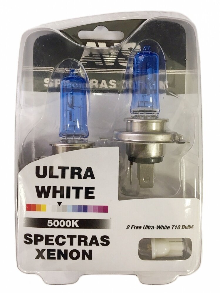 Газонаполненные лампы SPECTRAS Xenon 5000K H4 12V 65/75W комплект 2+2 (T-10) шт.